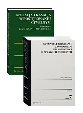 PAKIET: Apelacja i kasacja w postępowaniu cywilnym. Komentarz do art. 367-391(1) i 398(1)-398(21) k.p.c. + Czynności procesowe zawodowego pełnomocnika w sprawach cywilnych PAKIET: Apelacja i kasacja w postępowaniu cywilnym. Komentarz do art. 367-391(1) i 398(1)-398(21) k.p.c. + Czynności procesowe zawodowego pełnomocnika w sprawach cywilnych